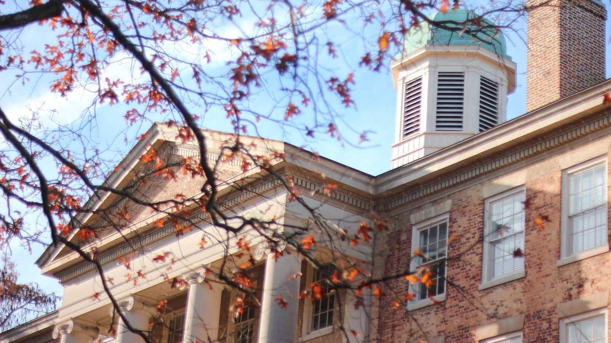 South Building in the fall at the University of North Carolina at Chapel Hill.