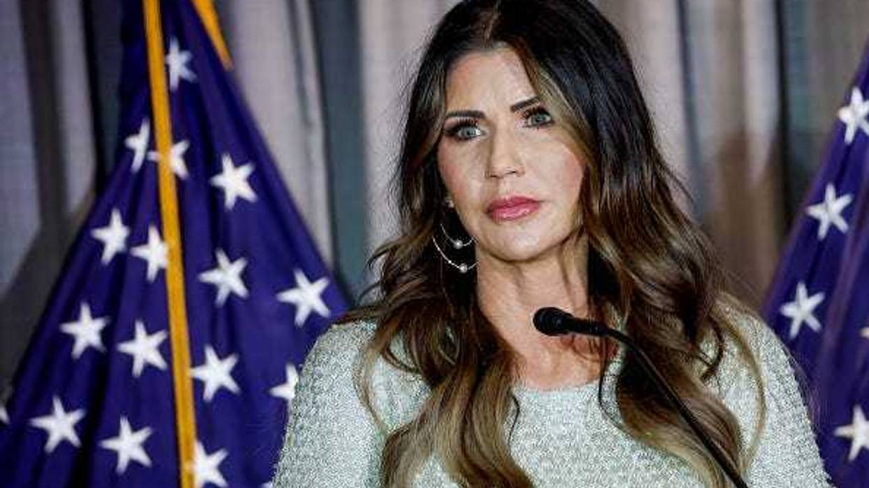 South Dakota Governor Kristi Noem speaks at the Calvin Coolidge Foundation conference at the Library of Congress on February 17, 2023 in Washington, DC.