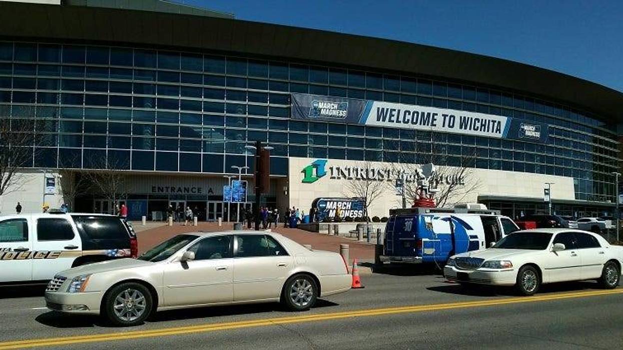 South entrance to INTRUST Bank Arena in downtown Wichita