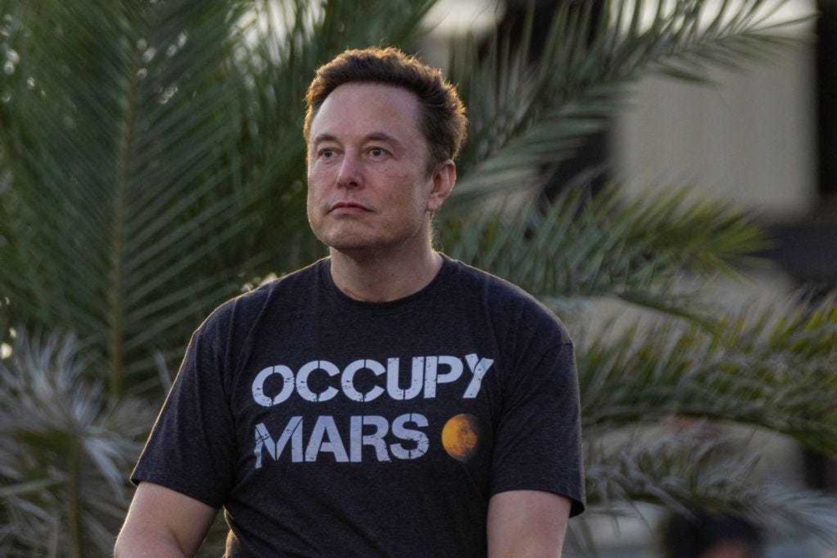 SpaceX founder Elon Musk during a T-Mobile and SpaceX joint event on August 25, 2022 in Boca Chica Beach, Texas.