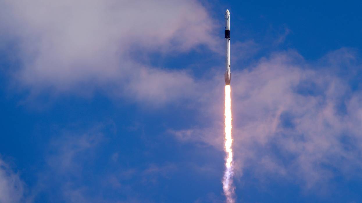 SpaceX’s Falcon 9 rocket with the Dragon spacecraft atop takes off from Launch Complex 39A at NASA's Kennedy Space Center on October 05, 2022 in Cape Canaveral, Florida.