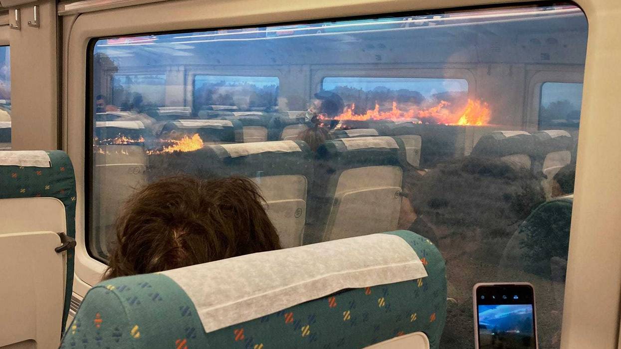 Spain Wildfire Train