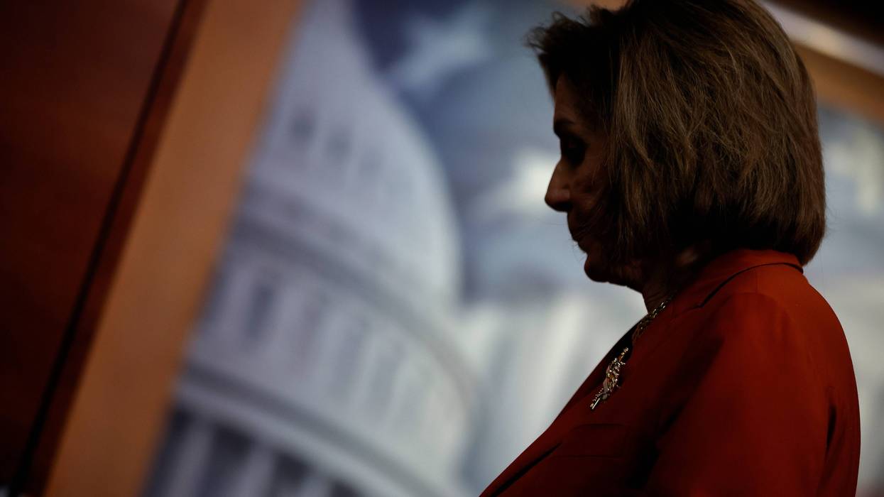 Speaker of the House Nancy Pelosi (D-CA) finishes a news conference after the U.S. Supreme Court struck down Roe v Wade, which guaranteed a woman's right to an abortion, in the Capitol Visitors Center on June 24, 2022 in Washington, DC.