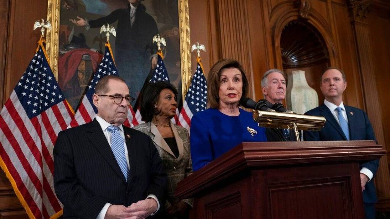 Speaker of the House Nancy Pelosi, D-Calif., joined from left by House Judiciary Committee Chairman Jerrold Nadler, D-N.Y., House Financial Services Committee Chairwoman Maxine Waters, D-Calif., House Ways and Means Committee Chairman Richard Neal, D-Mass