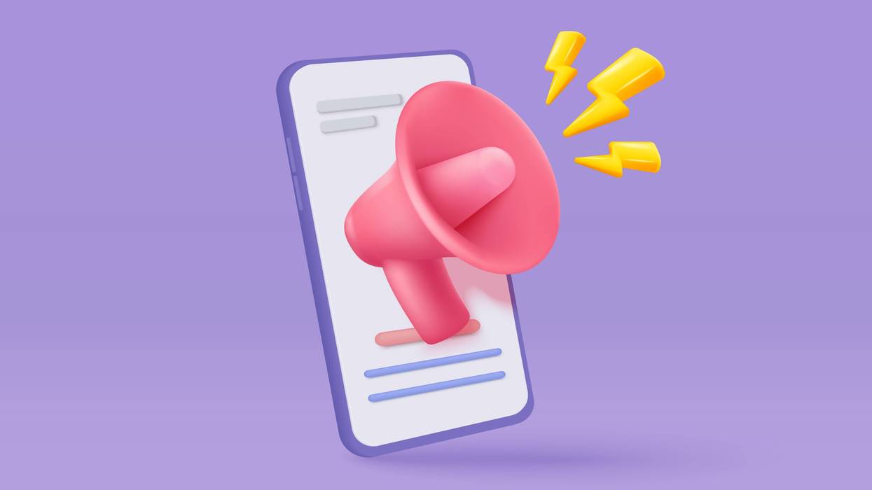 speakerphone 3d icon vector render for alert and announcement on background