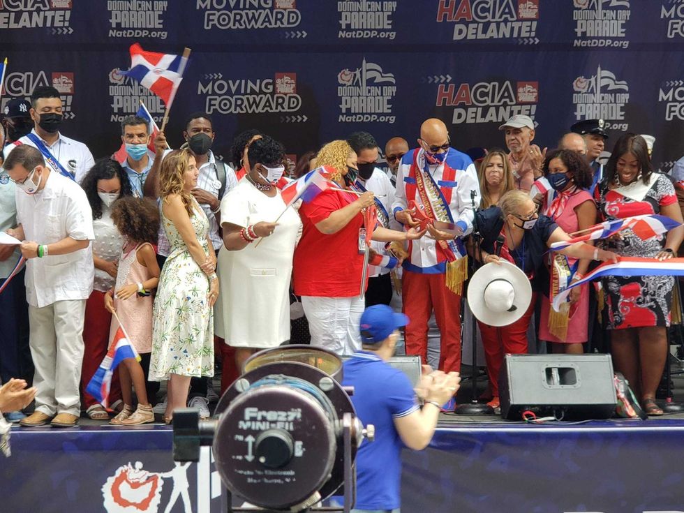 Speakers take to the stage at the Dominican Day Parade