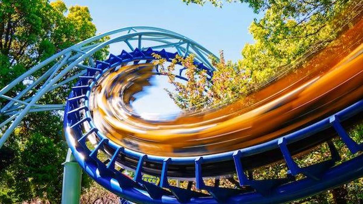 Speeding roller coaster