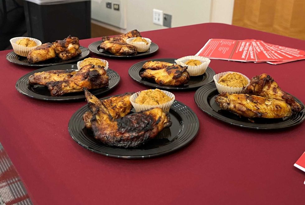 spicy wings on plates