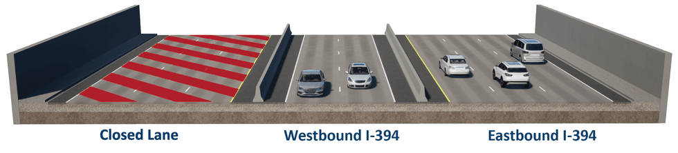 Spring 2026 to summer 2026 - Westbound I-394 will be reduced to two lanes using EZ Pass lanes between downtown Minneapolis and Hwy 100. The Penn Ave. bridge will be closed.