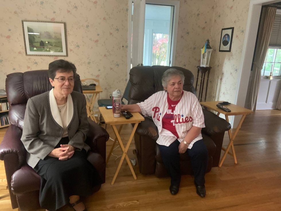 Sr. Linda DeCero, right, with housemate Sr. Marguerite.