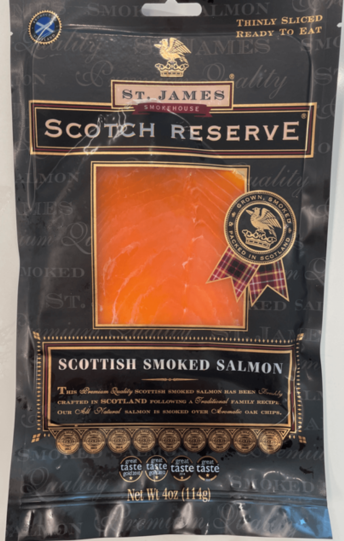 St. James Smokehouse Scotch Reserve Scottish Smoked Salmon.