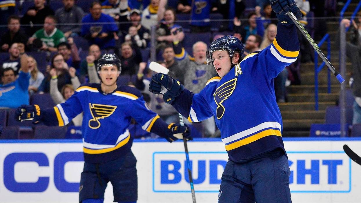 St. Louis Blues right wing Vladimir Tarasenko (91) celebrates