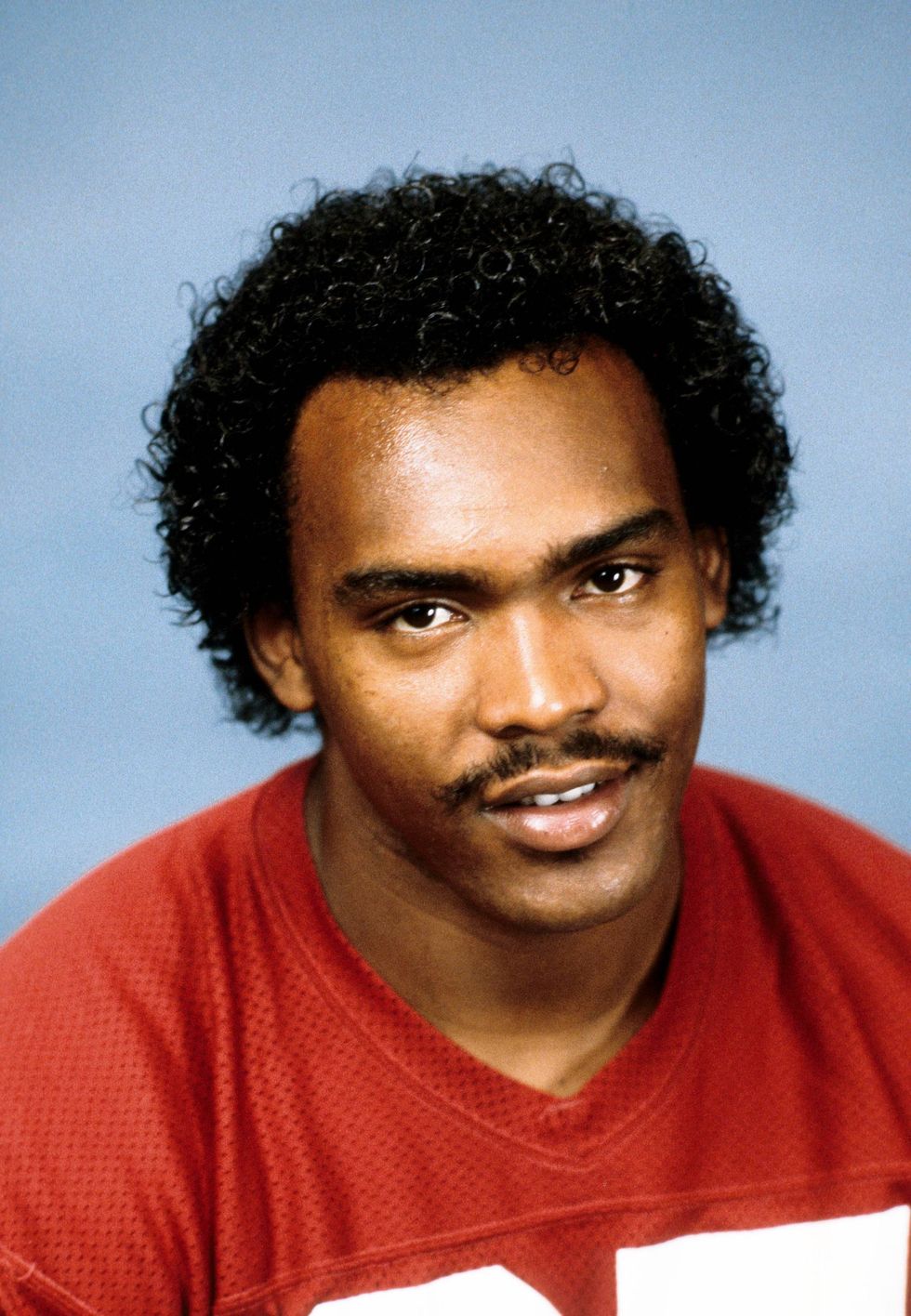 St. Louis Cardinals tackle Luis Sharpe training camp portrait in the 1984 season.