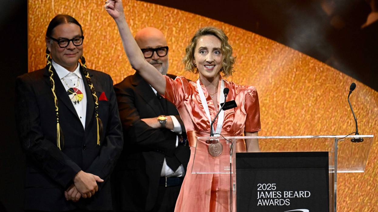 St. Paul's Karyn Tomlinson, winner of the Best Chef: Midwest award speaks on stage during the 2025 James Beard Restaurant and Chef Awards on June 16, 2025 in Chicago, Illinois.