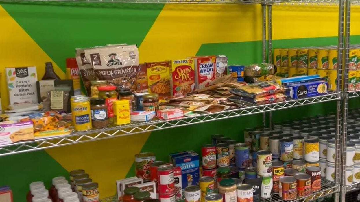St. Sabina food pantry shelves