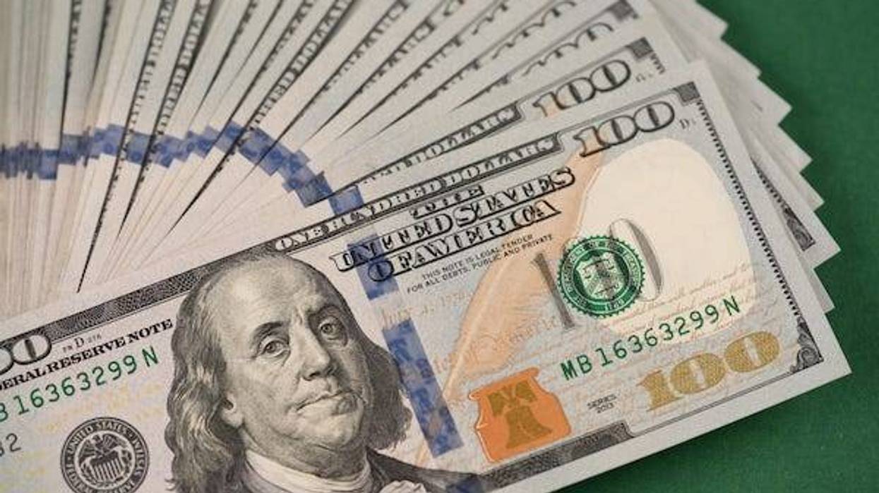 Stack of one hundred dollar bills