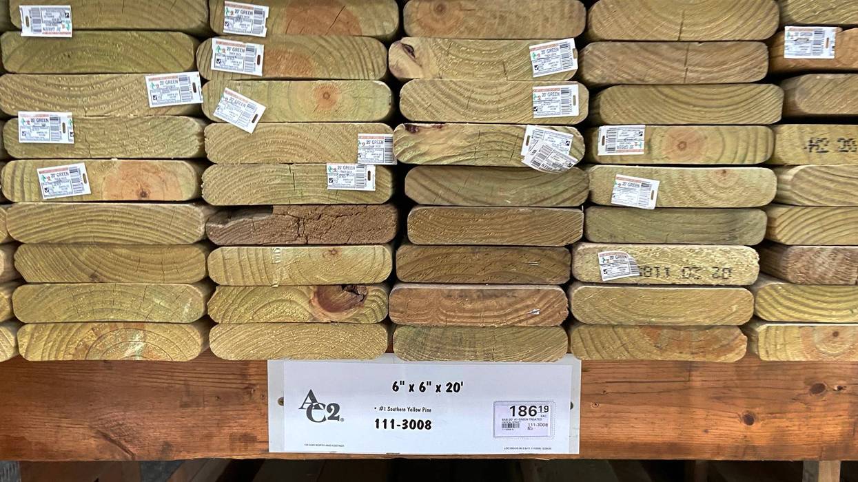 Stacks of lumber are offered for sale at a home center on April 05, 2021 in Chicago, Illinois.