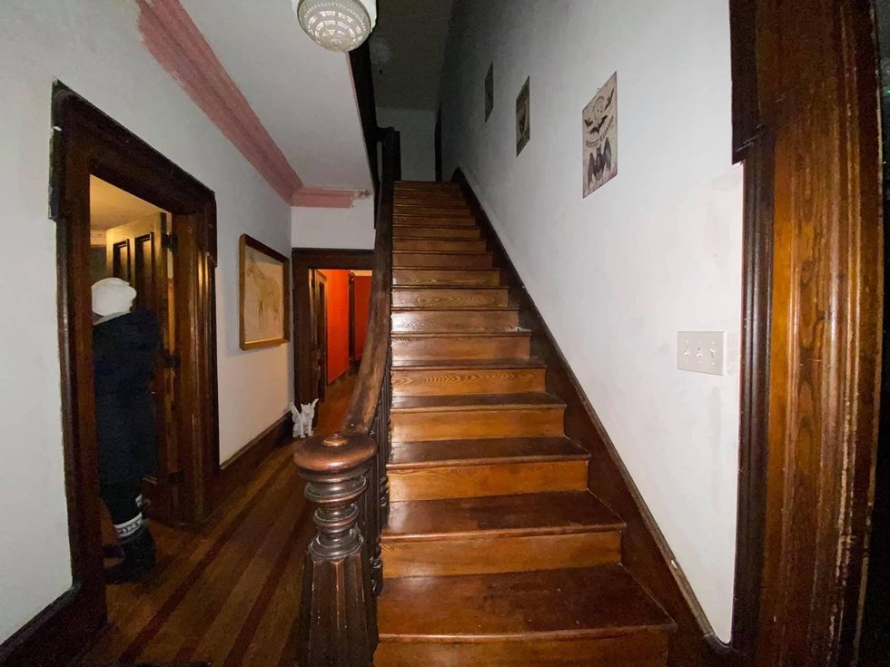 Stairway inside Bruce Mansion