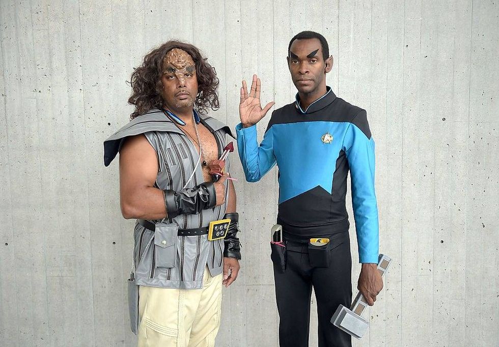 Star Trek fans are seen during the Star Trek: Mission New York event at Javits Center on September 3, 2016 in New York City.