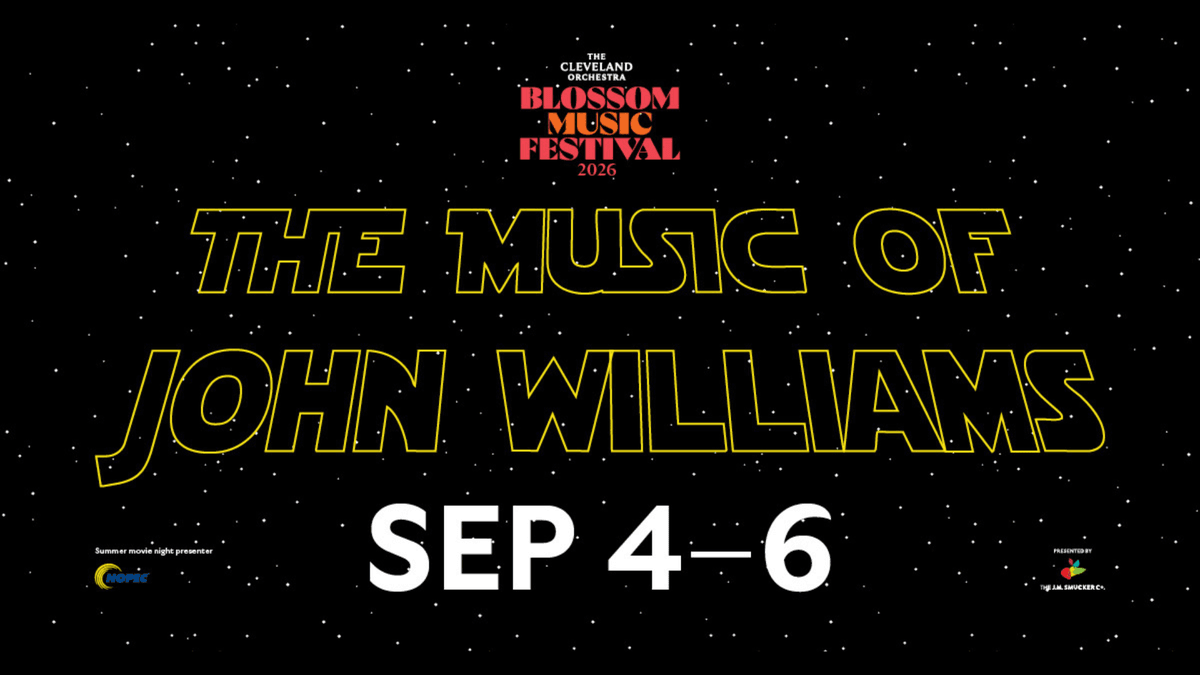Star Wars-style poster: The Cleveland Orchestra performs The Music of John Williams, Sep 4-6, 2026.