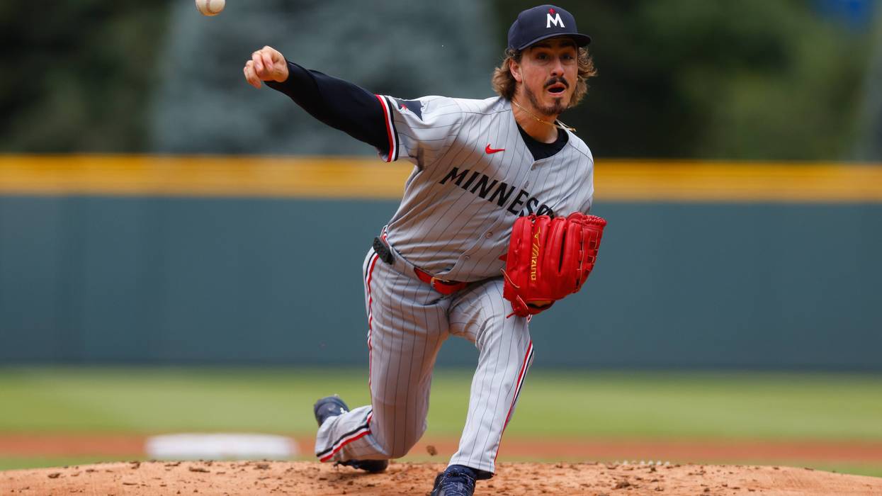 Starting pitcher Joe Ryan #41 of the Minnesota Twins delivers a pitch in the first inning against the Colorado Rockies at Coors Field on July 20, 2025 in Denver, Colorado.