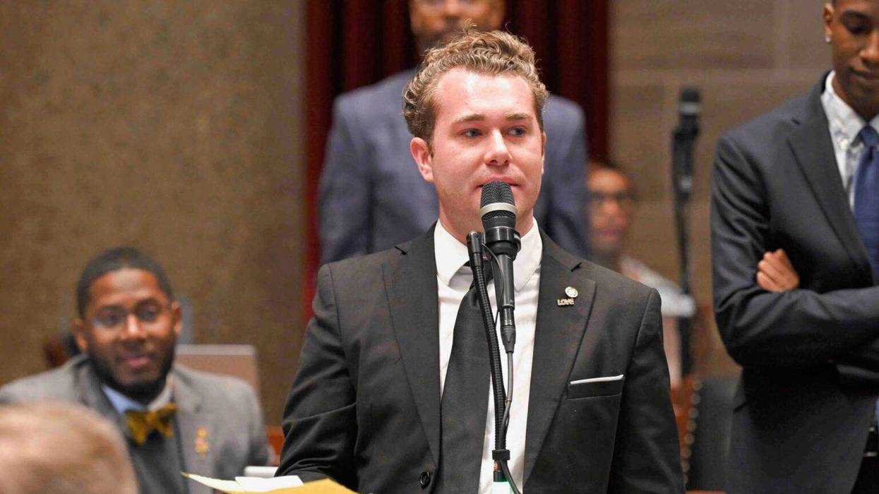 State Rep. Jeremy Dean, D-Springfield, speaks in February on the Missouri House floor.