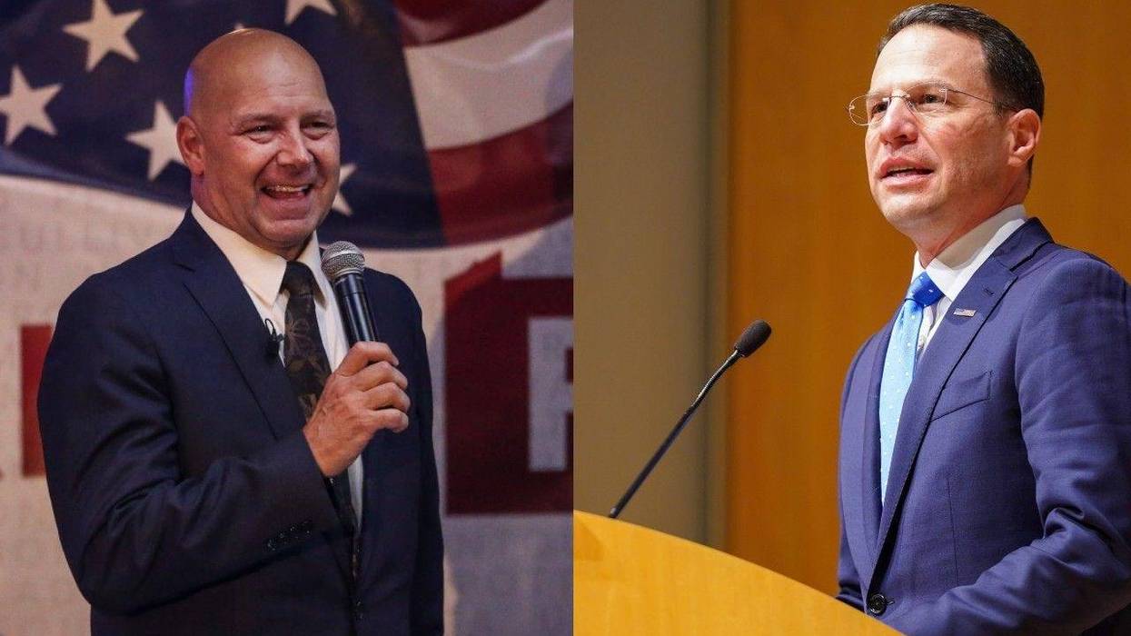 State Sen. Doug Mastriano (left) and Attorney General Josh Shapiro (right)