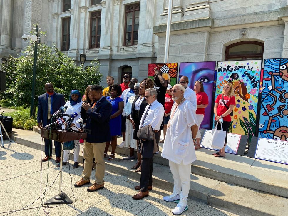 State Senator Sharif Street (D-Philadelphia) and others calling for gun policy reform after the shooting death of his nephew.
