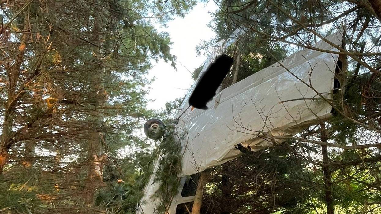 State troopers said the occupants of a small aircraft that crashed into the woods in Eaton County were lucky after they walked away from the scene with no injuries on Tuesday evening.
