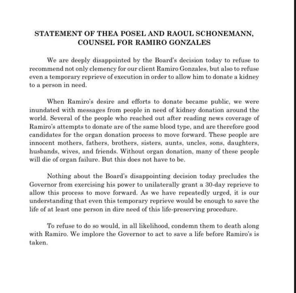 Statement from Gonzales