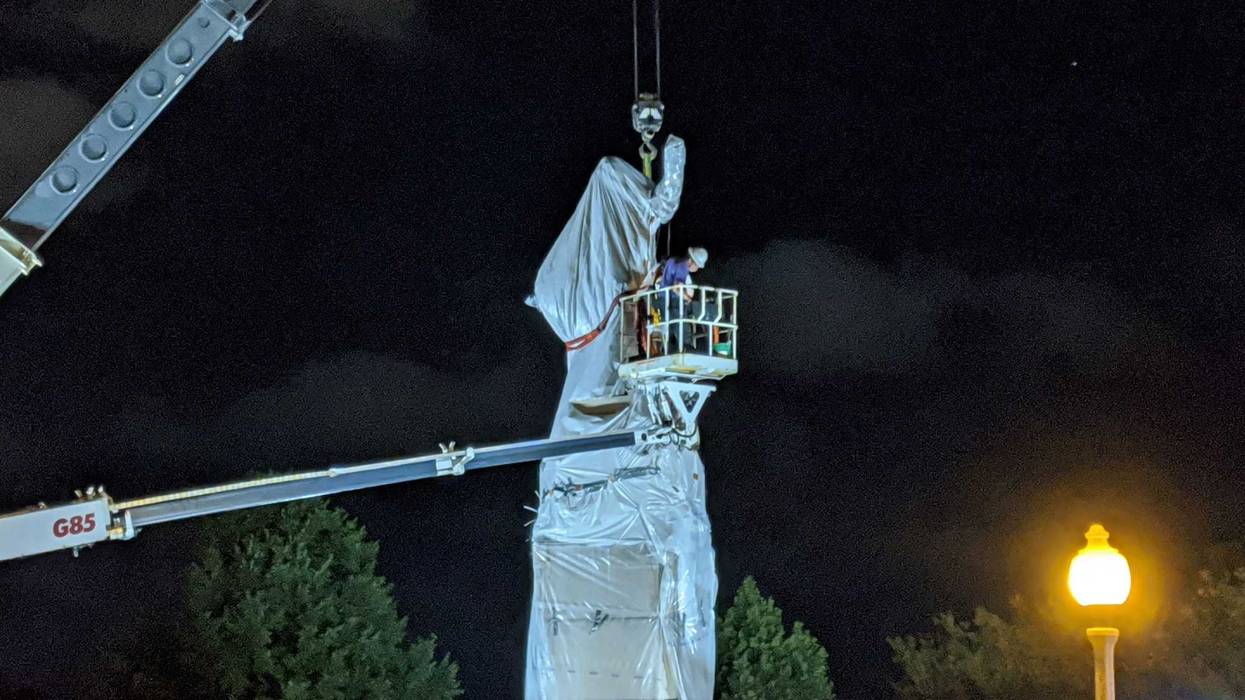 statue of Christopher Columbus removed