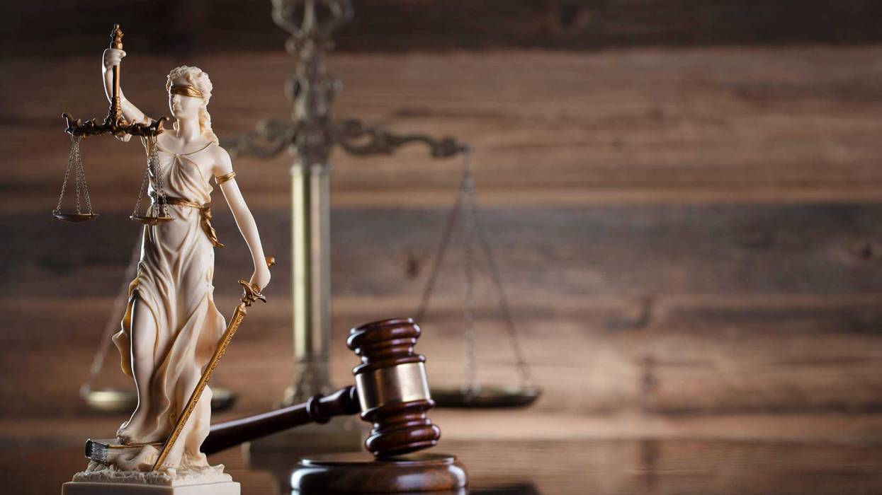 Statue of Justice and gavel