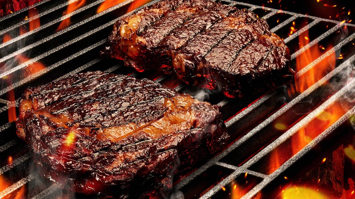 Steak on gril