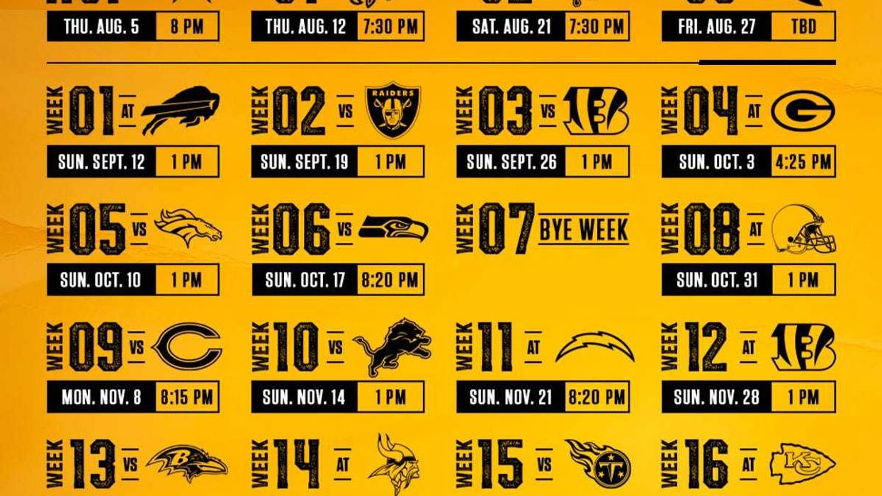 steelers schedule