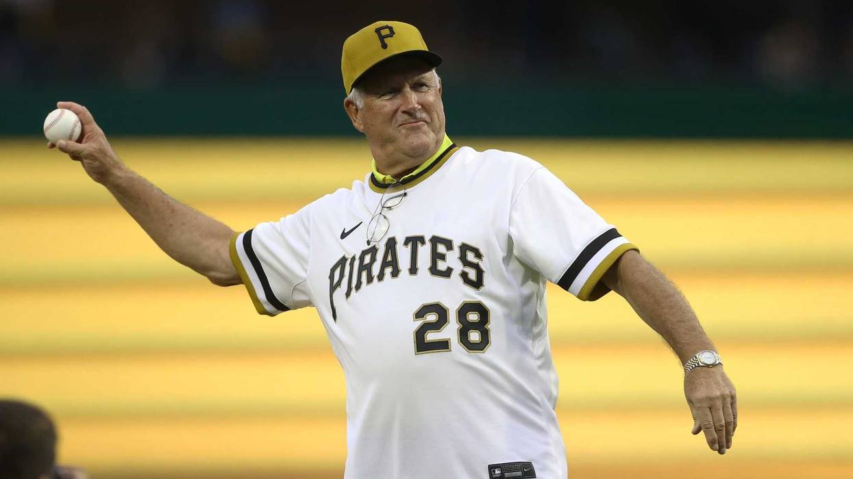 Steve Blass throwing out a first pitch