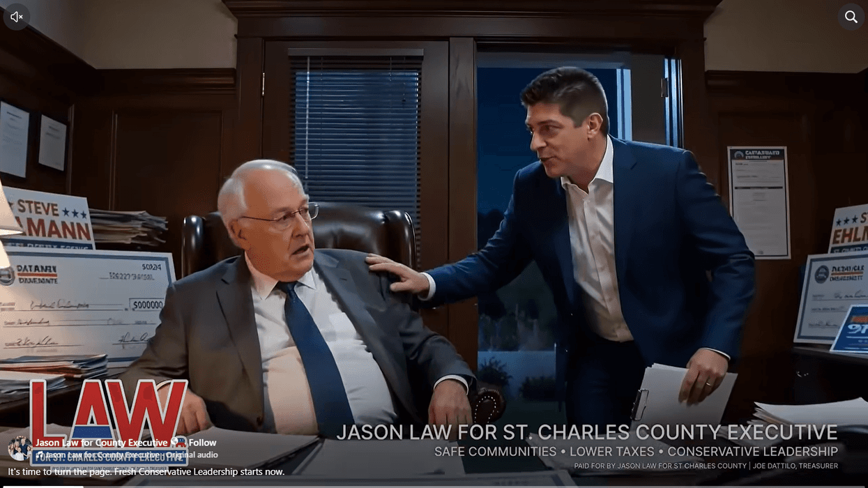 Steve Ehlmann and Bill Eigel deepfakes featured in an AI ad