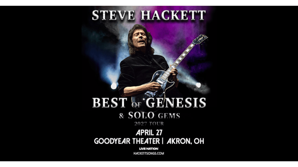 Steve Hackett playing guitar on stage for "Best of Genesis & Solo Gems" concert. April 27, Akron, OH.