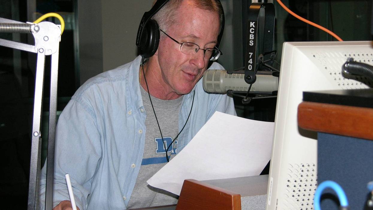 Steve in his usual spot in Studio A, which won't be the same without him.