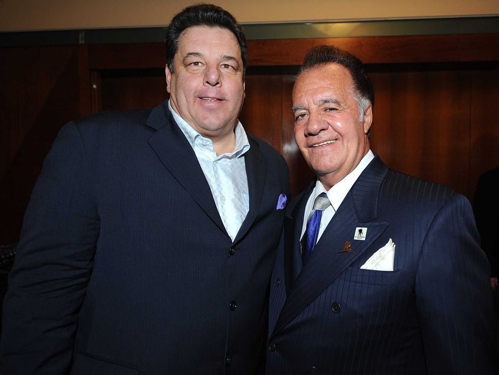 Steve Schirripa (L) and Tony Sirico attend the Garden of Dreams Foundation press conference at Madison Square Garden on January 22, 2013 in New York City.