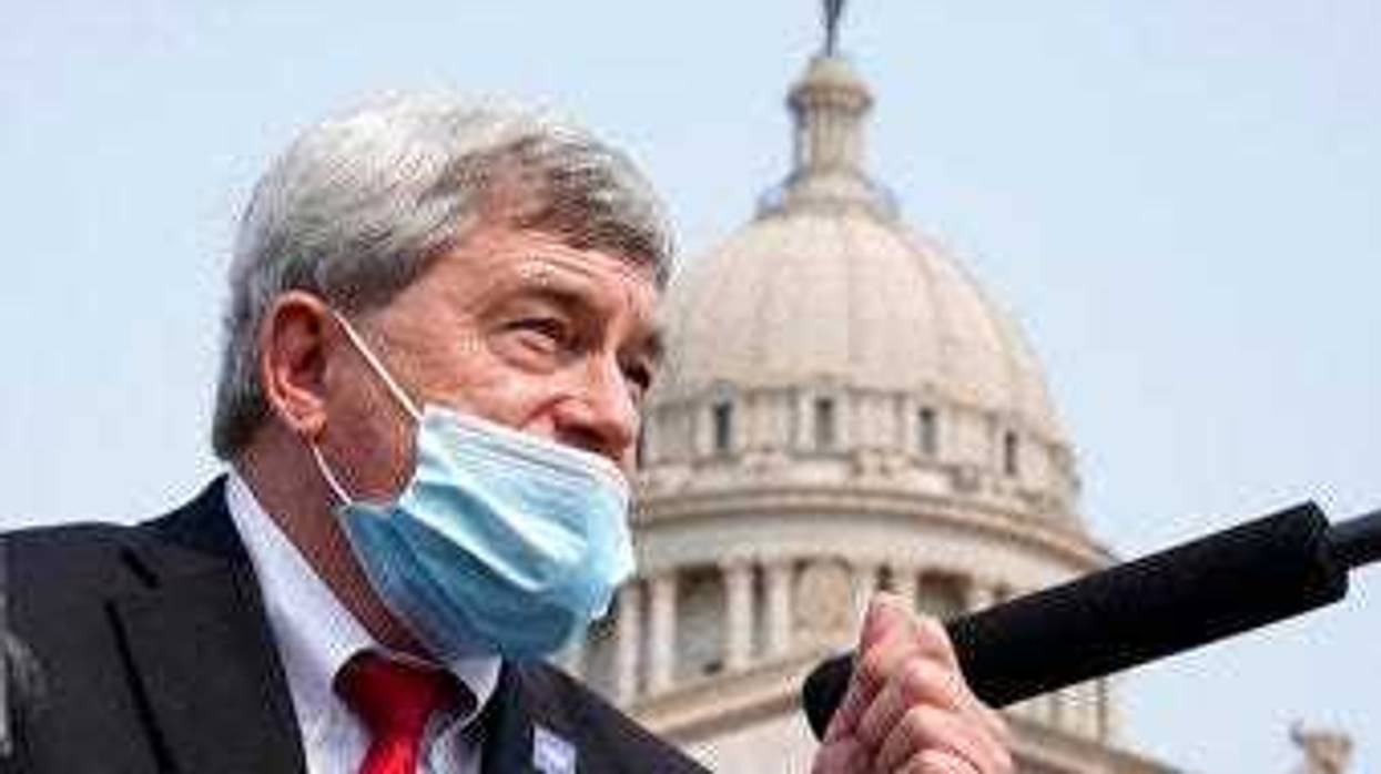 Steven Dillingham, the director of the U.S. Census Bureau, speaks outside the Oklahoma State Capitol, Friday, Sept. 18, 2020, in Oklahoma City, encouraging people to fill out their census form before the end of the month. (AP Photo/Sue Ogrocki)