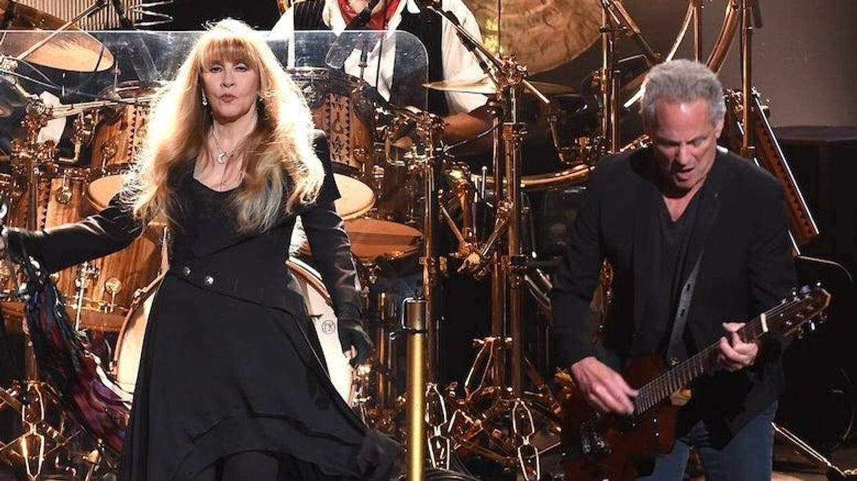 Stevie Nicks, Mick Fleetwood, and Lindsey Buckingham of Fleetwood Mac appear at the 2018 MusiCares Person of the Year honoring Fleetwood Mac at Radio City Music Hall on January 26, 2018 in New York City