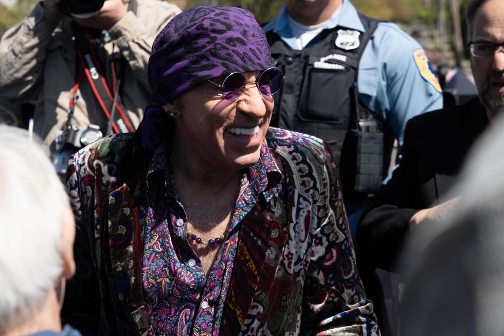 Stevie Van Zandt attends the Stevie and Billy Van Zandt Way street dedication on April 26, 2024 in Middletown, New Jersey.