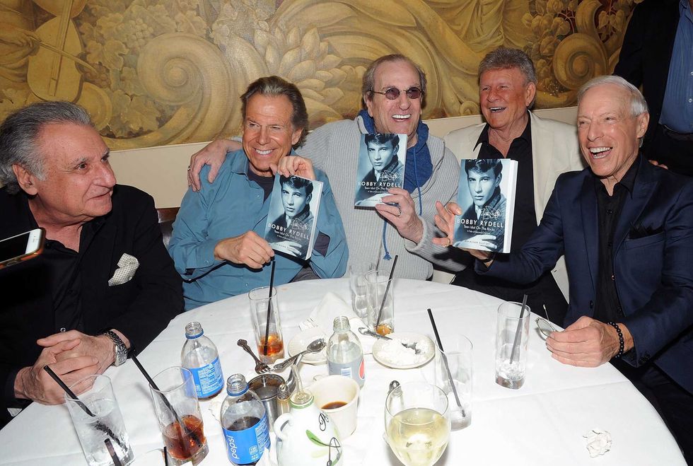 Stewie Stone, Jerry Blavat, Bobby Rydell, Bill Boggs and Danny Aiello attend the Bobby Rydell "Teen Idol On The Rocks: A Tale Of Second Chances" book release and birthday party at Patsy