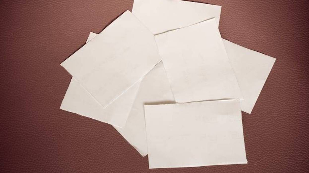 Sticky paper on vintage leather