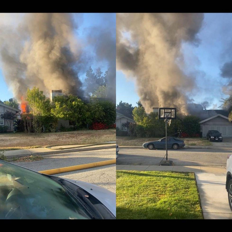 Stills of footage taken by Doug Suh, a neighbor of the alleged VTA shooting suspect, showing the suspect