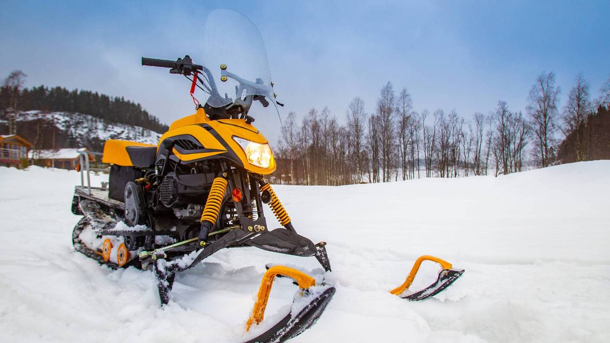 Stock image of a snowmobile