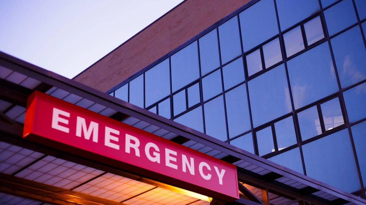Stock image of emergency room sign