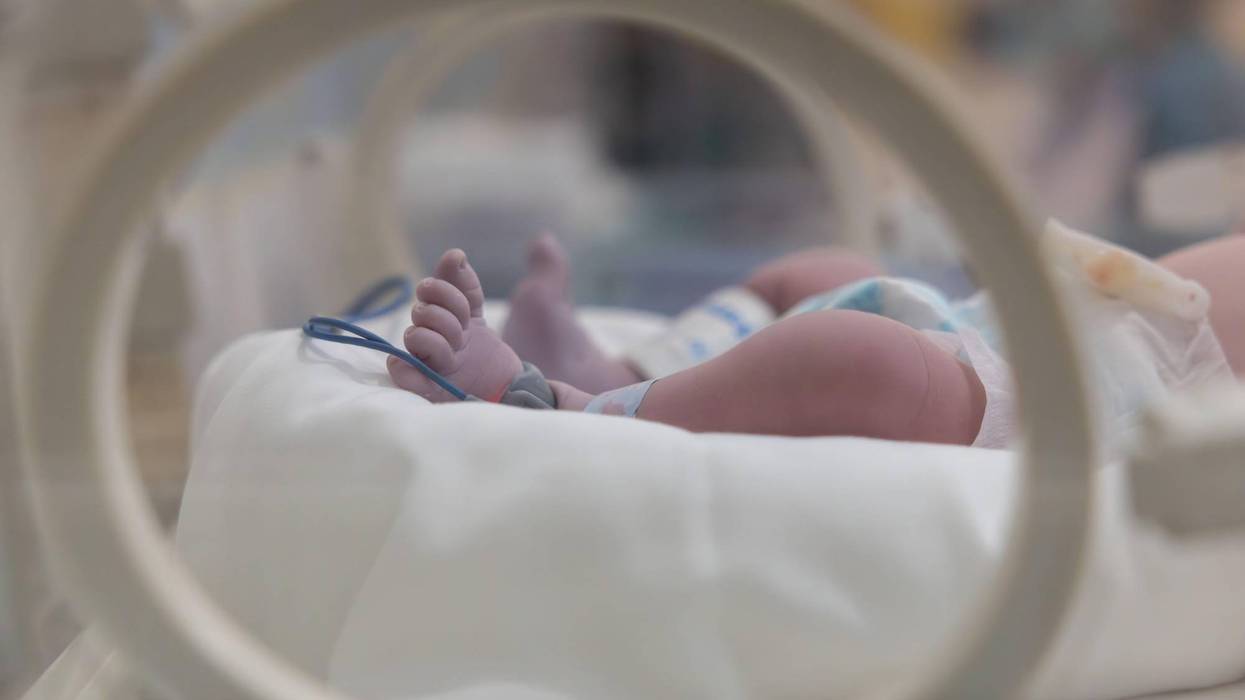 Stock photo of infant in hospital