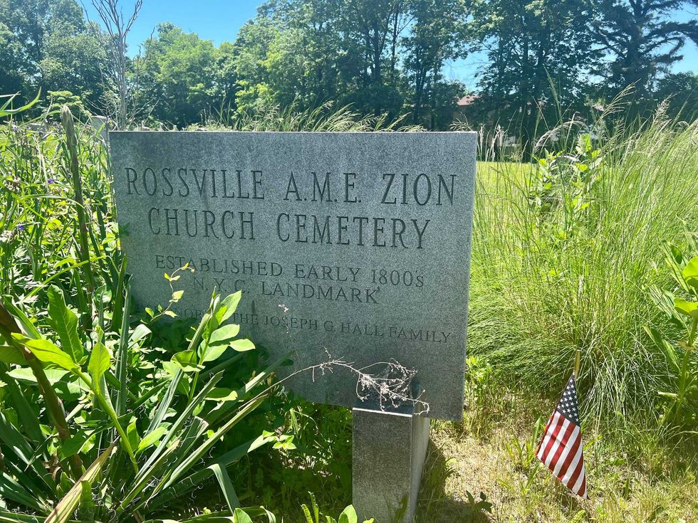 Stone marking in the Rossville A.M.E. Zion Church cemetery