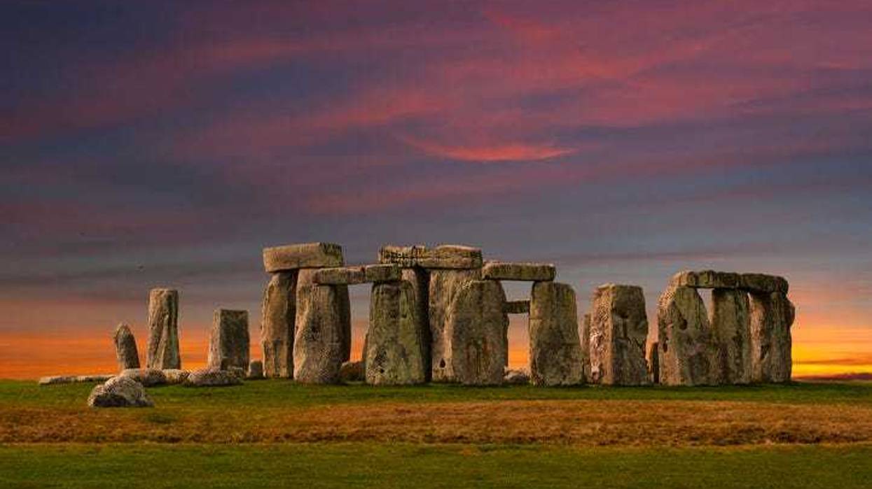 Stonehenge at the sunset.